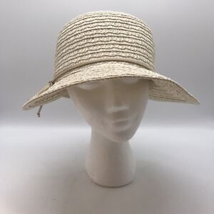 Nine West Face Framer Straw Sun Hat Women's OSFM Scallop Packable Vacation Beach